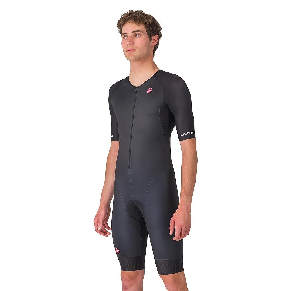 CASTELLI Men’s Core Tri Suit Short Sleeve, Cycling Race Swim Bike Run, Aerodynamic Triathlon Suit with Pockets