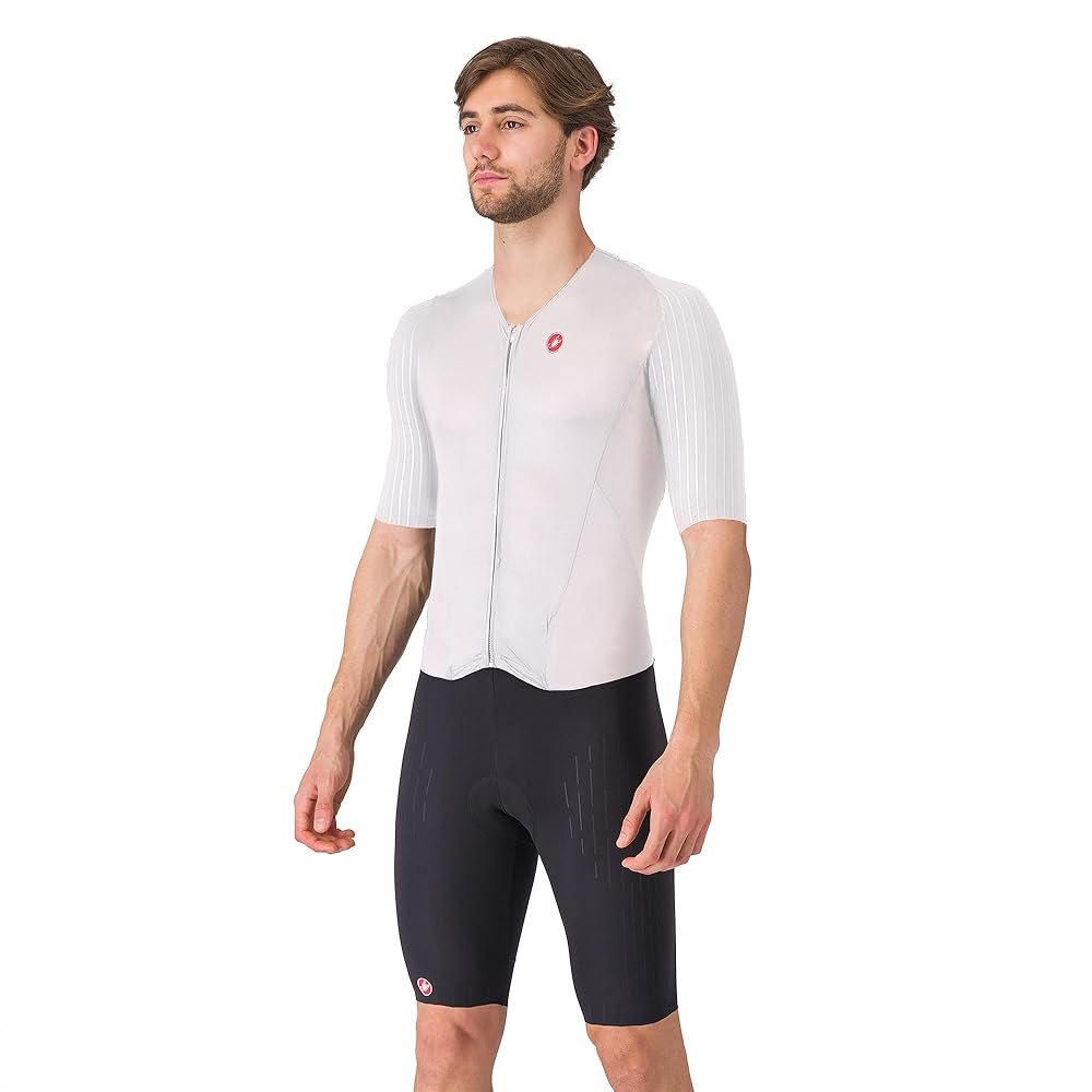 CASTELLI Men’s Sanremo 3 Suit Short Sleeve, Cycling Race Swim Bike Run, Aerodynamic Triathlon Suit with Tri Seat Pad