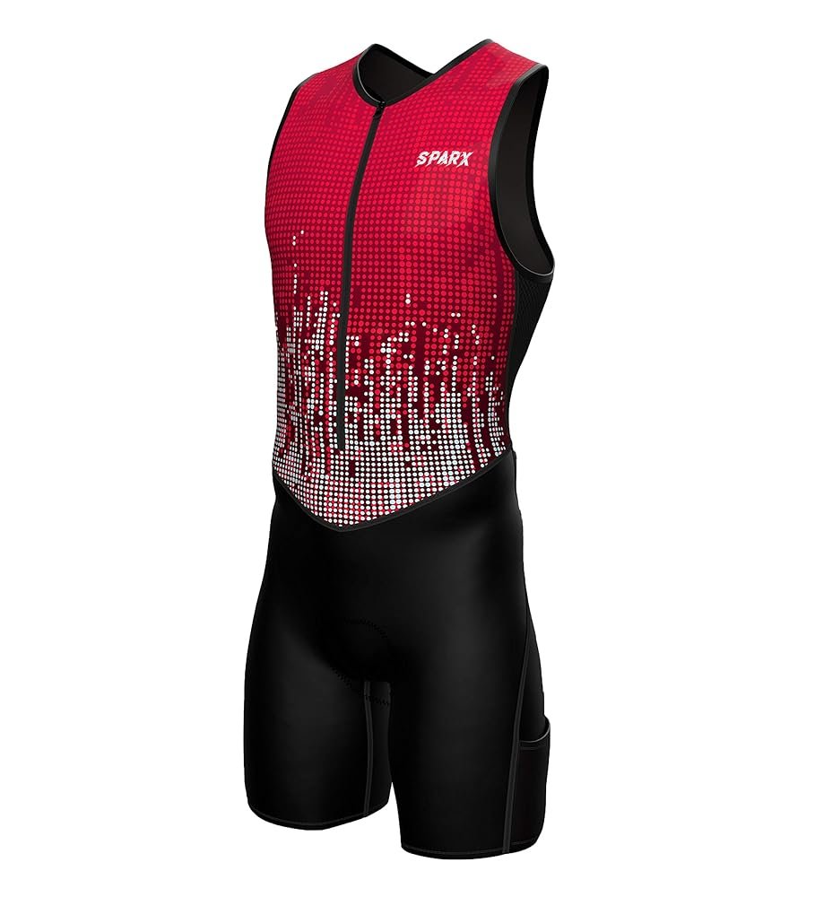 Sparx Men's Premium Triathlon Suit - Padded Tri Suit for Swim, Bike, Run