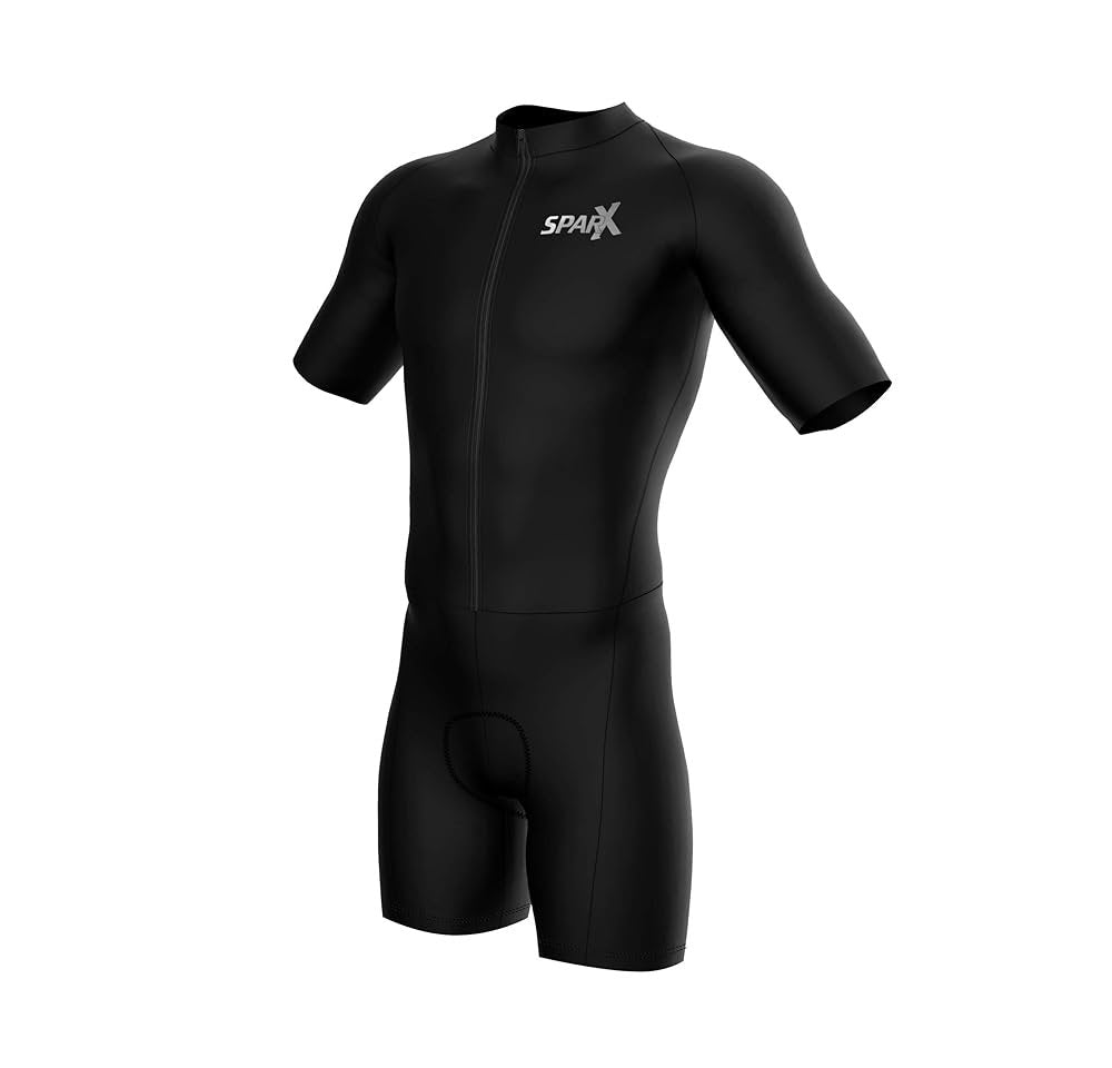 Sparx Short Sleeve Cycling Skinsuit Pro Team Bicycle Time Trial Suit Bike Racing Suit Cycle Kit 3D Pad