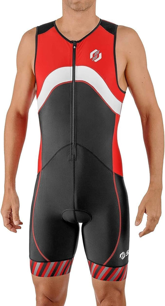 Triathlon Suits Mens - Premium Trisuit Triathlon Men - Sleeveless, Quick Drying Tri Kit with Large Back Pocket